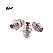 EMT Hot selling flare fitting JIC male thread metric 74 degree straight transition stainless steel hydraulic parts